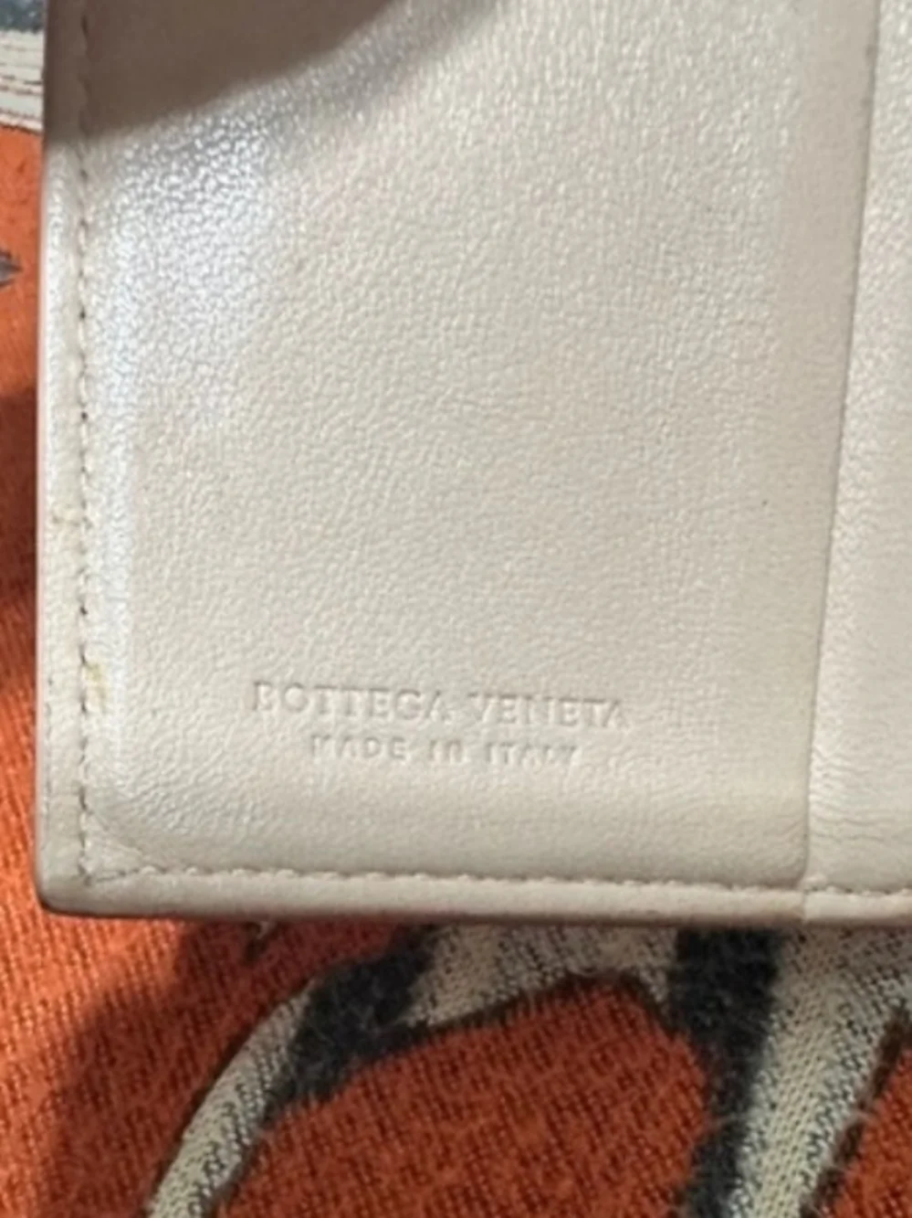 Bottega Veneta Cream Intrecciato Snap Card Case